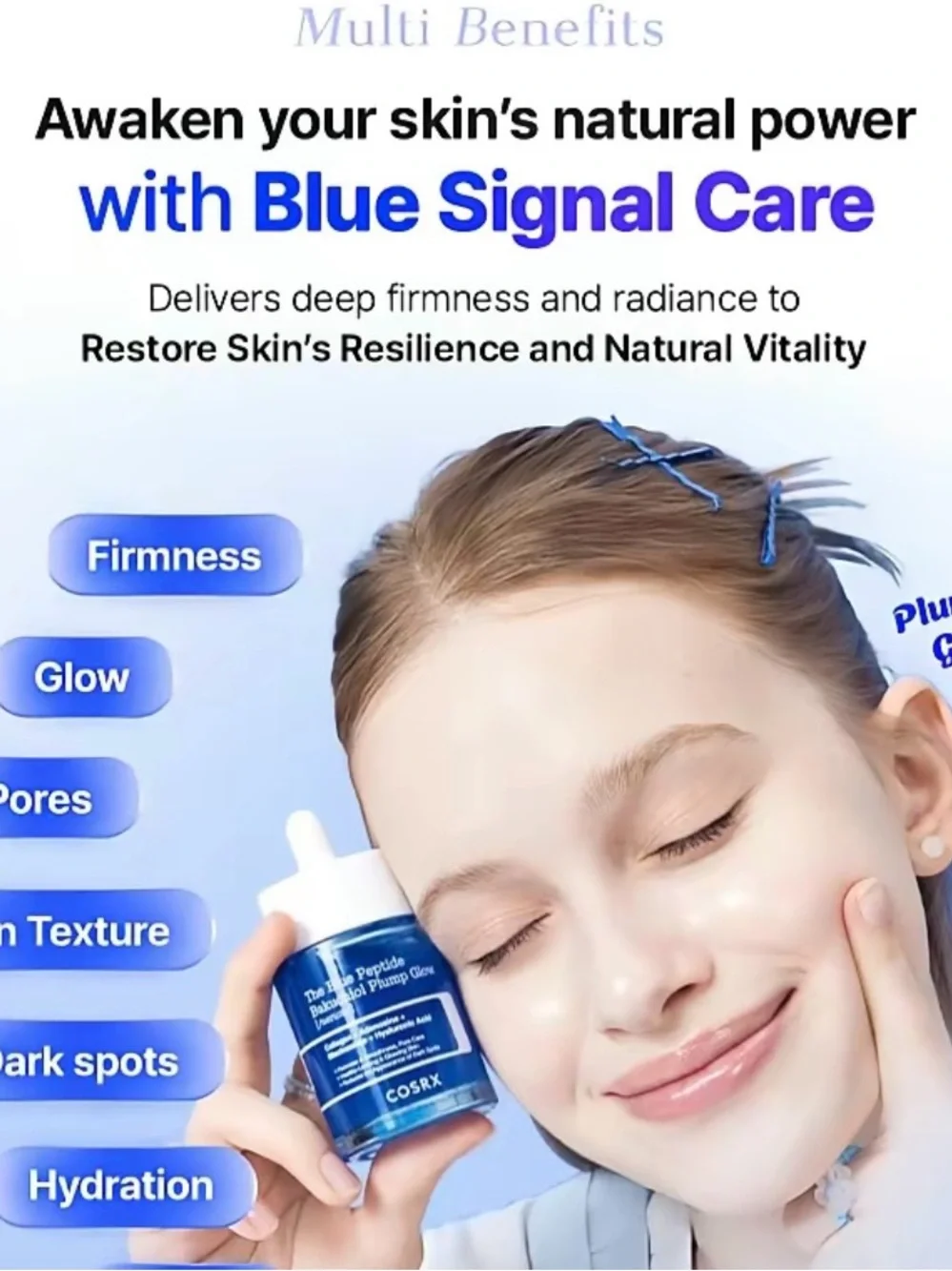 COSRX Blue Peptide Bakuchiol Plump Glow Serum - Blue Bottle